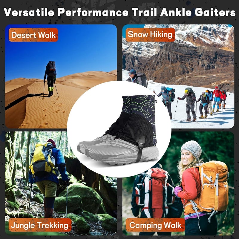 EOJDDPA Trail Gaiters, Low Shoes Gaiters, Boots Breathable, Boots Gators for Running, Gators for Hiking Boots, Gaiters for Hiking Men Women, Fit Shoe US 5-9 - Image 3